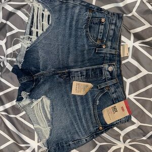 Levi's Distressed Blue Jean Shorts